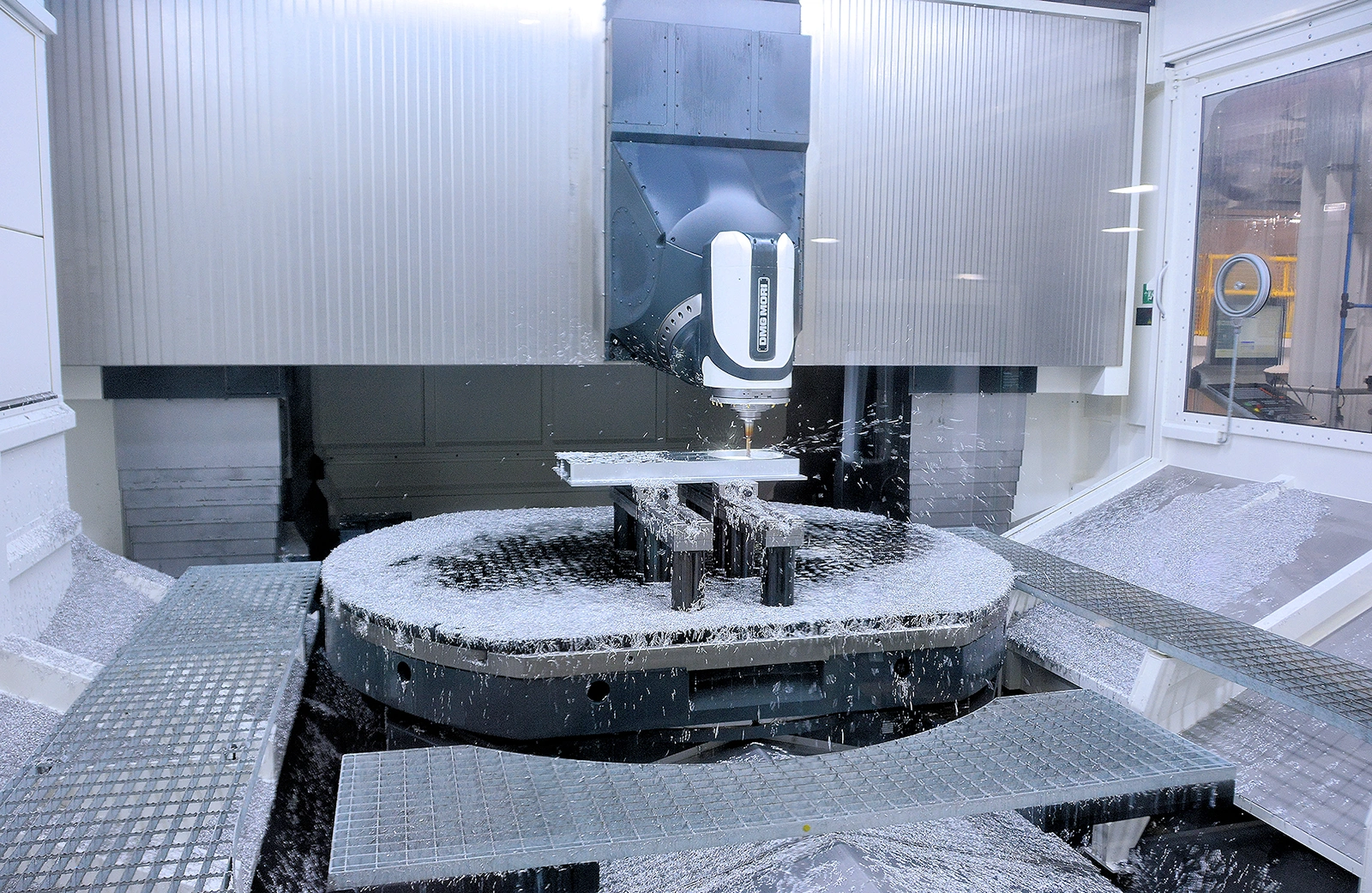 High precision machining in progress